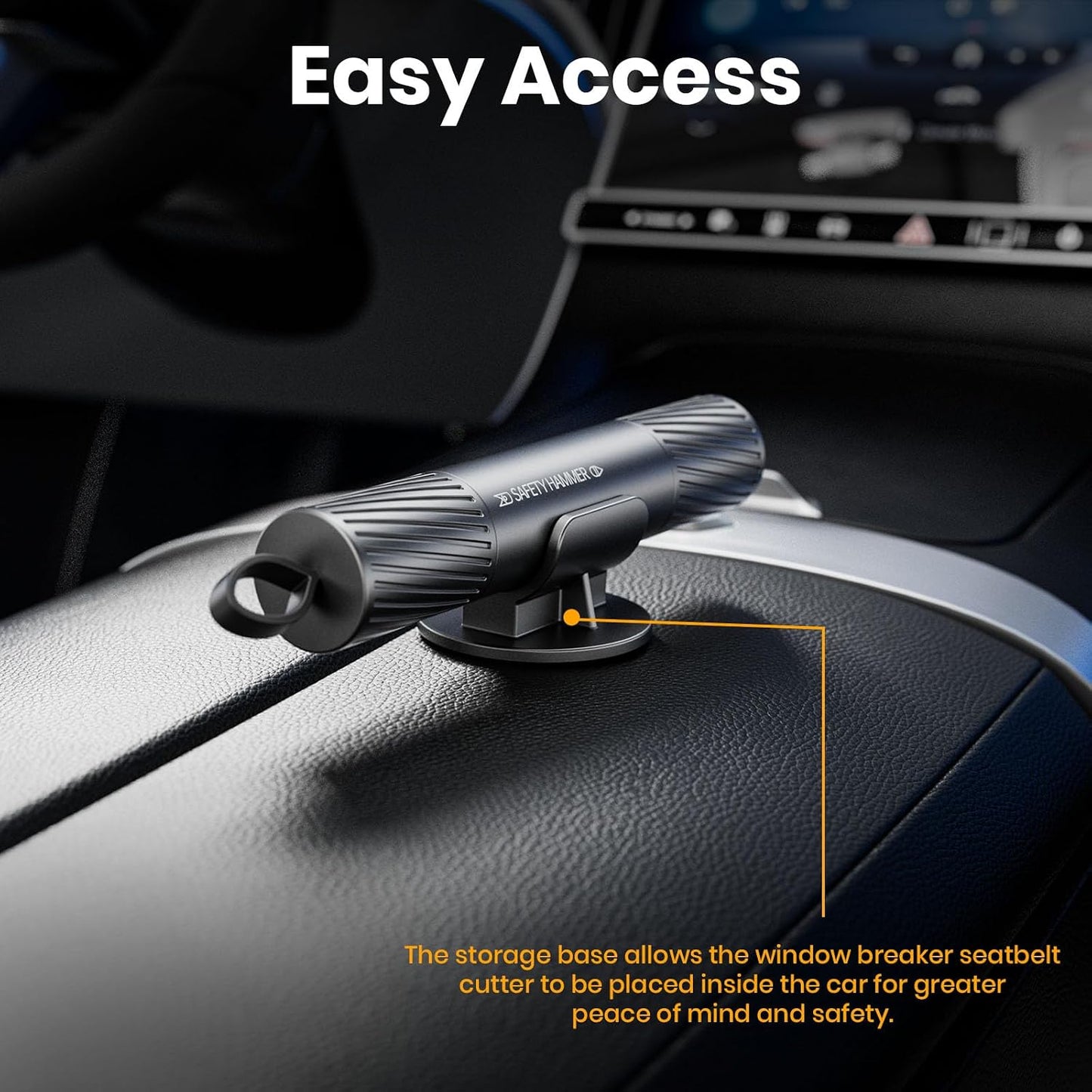 Window Breaker and Seatbelt Cutter - Car Escape & Emergency Preparedness Tool, Essential 2-in-1 Car Safety Hammer and Glass Breaker for Home Safety, Car Accessories for Men and Women(3 Pack)
