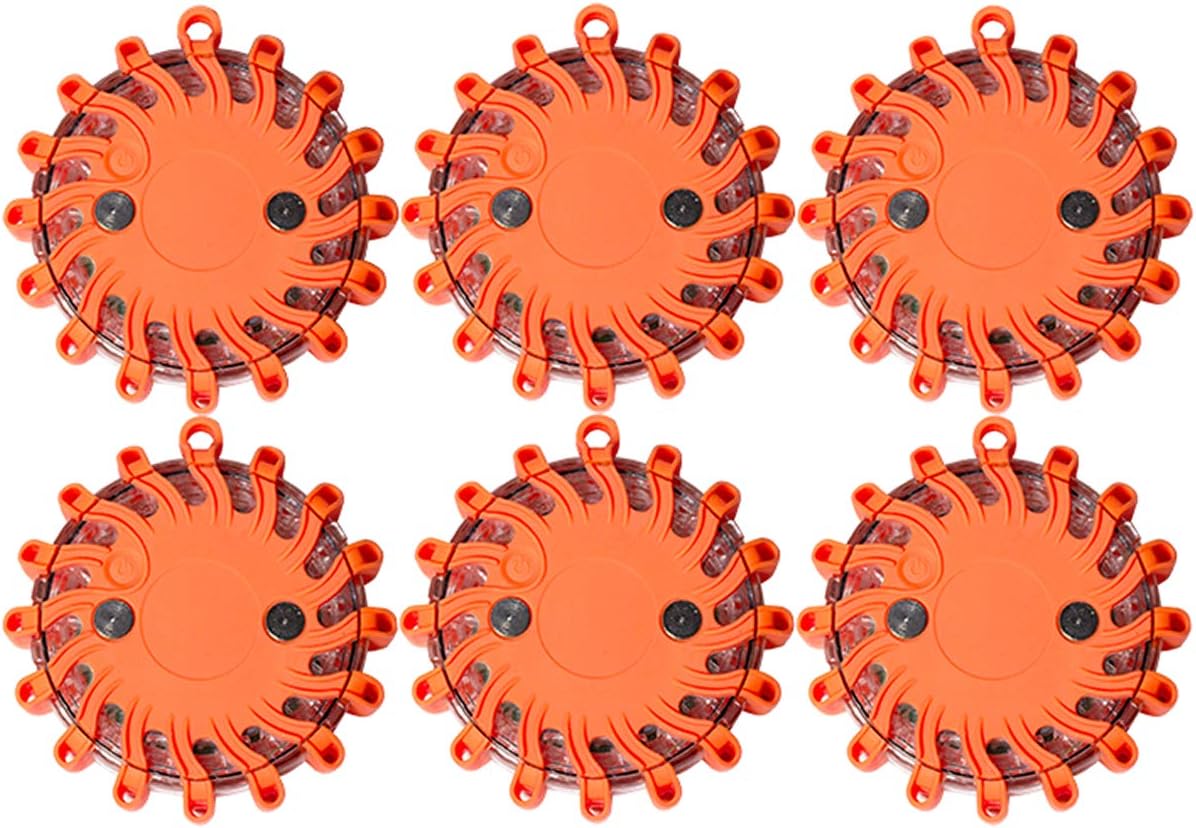 6-Pack Rechargeable 16-LED Safety Disc Kit with Charger and Carrying Case