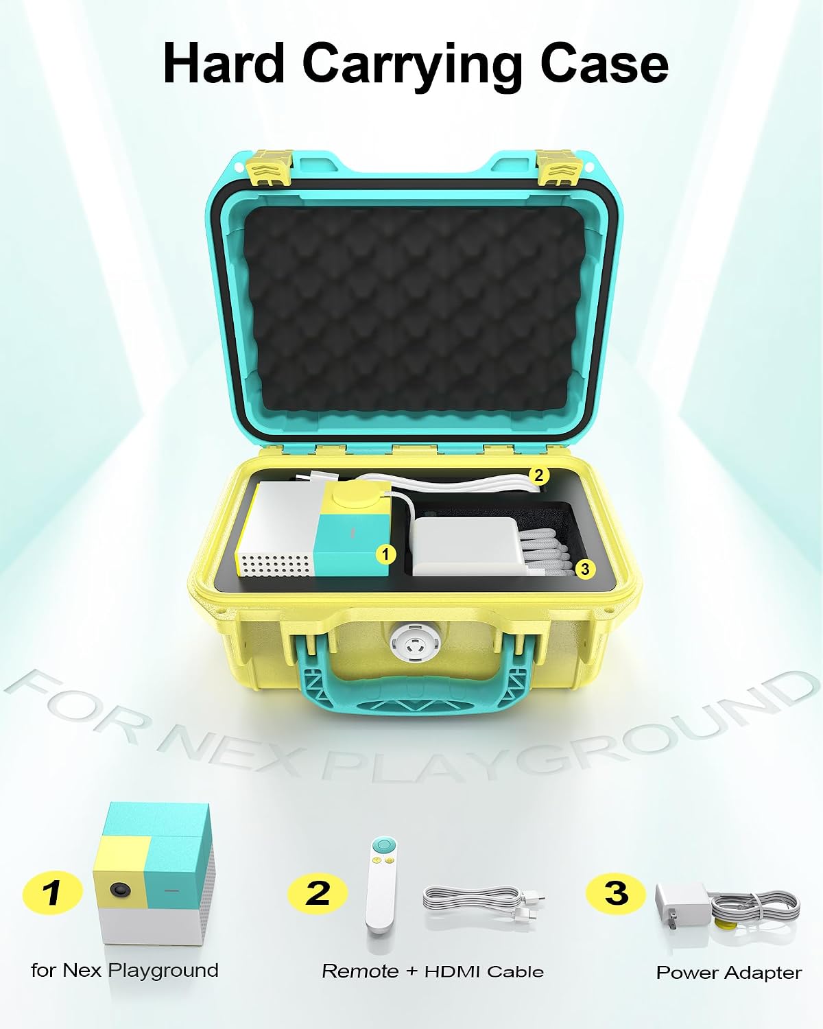STARTRC GAMES Hard Carrying Case for Nex Playground Game System, Travel Bag with Soft Lining for Nex Playground Console, Power Adapter, HDMI Cable, Remote, Camera Privacy Cover and Other Accessories
