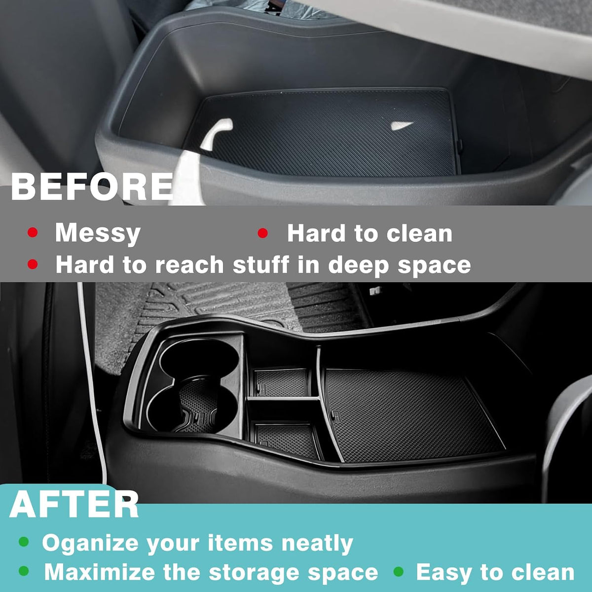 BestEvMod Lower Center Console Organizer Tray for 2024-2026 Kia EV9 (V2)