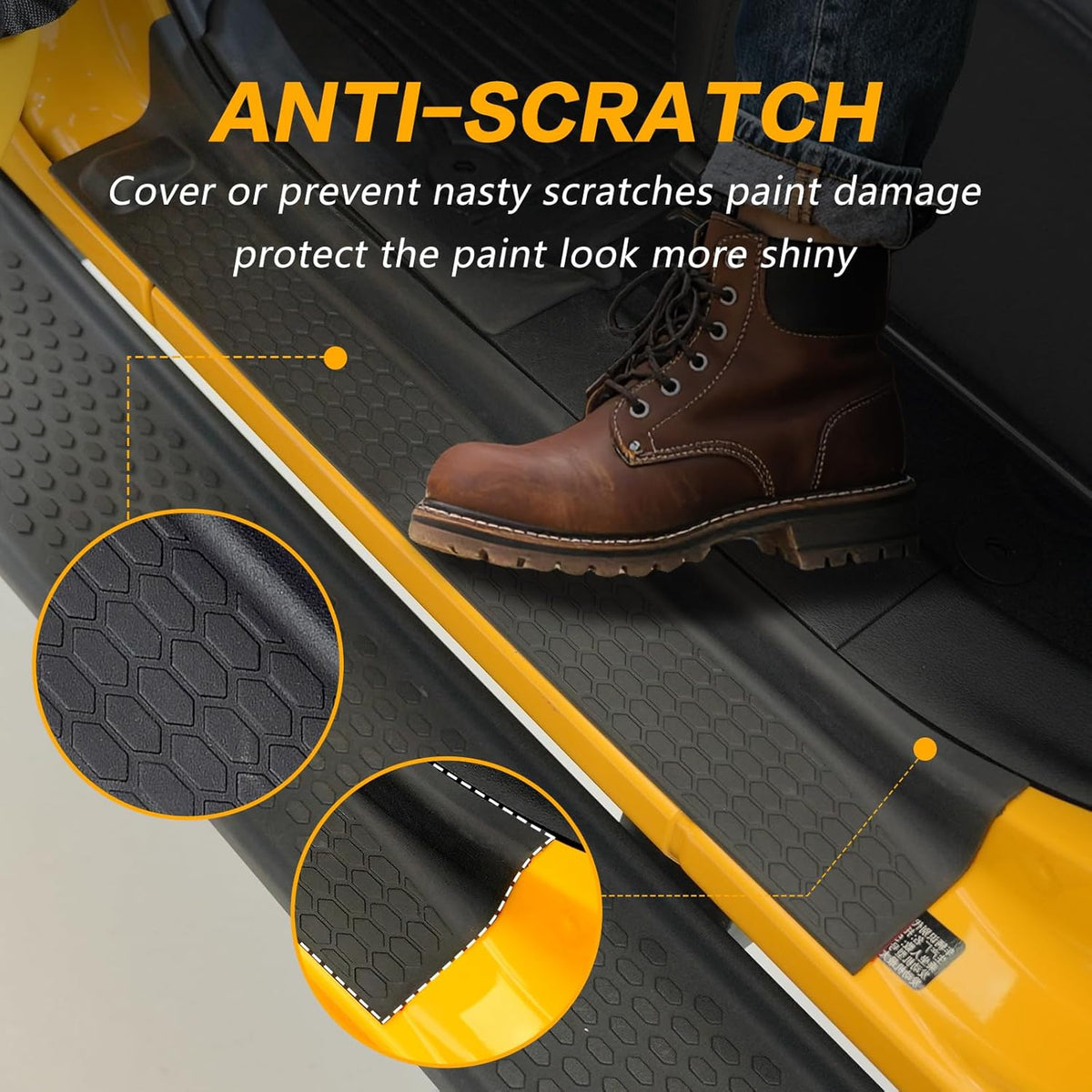 4PCS for Jeep Gladiator Door Sill Guards Kit for 2018-2026 Jeep Wrangler Accessories Door Entry Guard Protector for 2020-2025 Jeep Gladiator JT Accessories Car Door Sill Protector for Jeep Wrangler JL