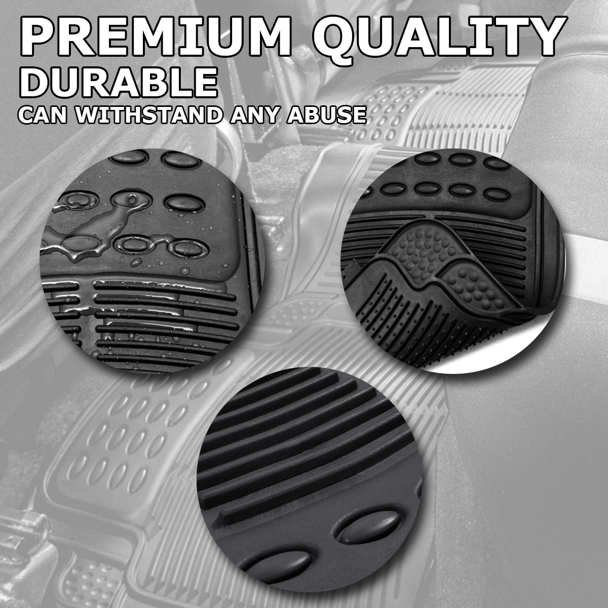 Vaygway Car Floor Mat Runner - Rubber Rear Floor Mat Liner - Black Back Seat Liner - Auto Trimmable Universal Fit Rug for Vehicle