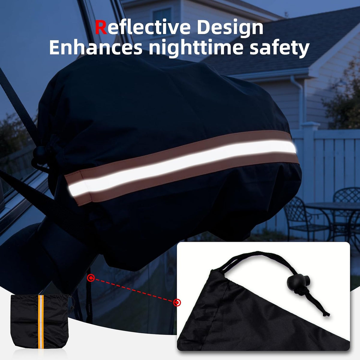 AggAuto Car Windshield Cover for Ice and Snow - 75x46in 600D Oxford Cloth, Anti-Theft & Reflective Side Mirror Covers, All-Season Sun/Snow Protection for Cars & SUVs