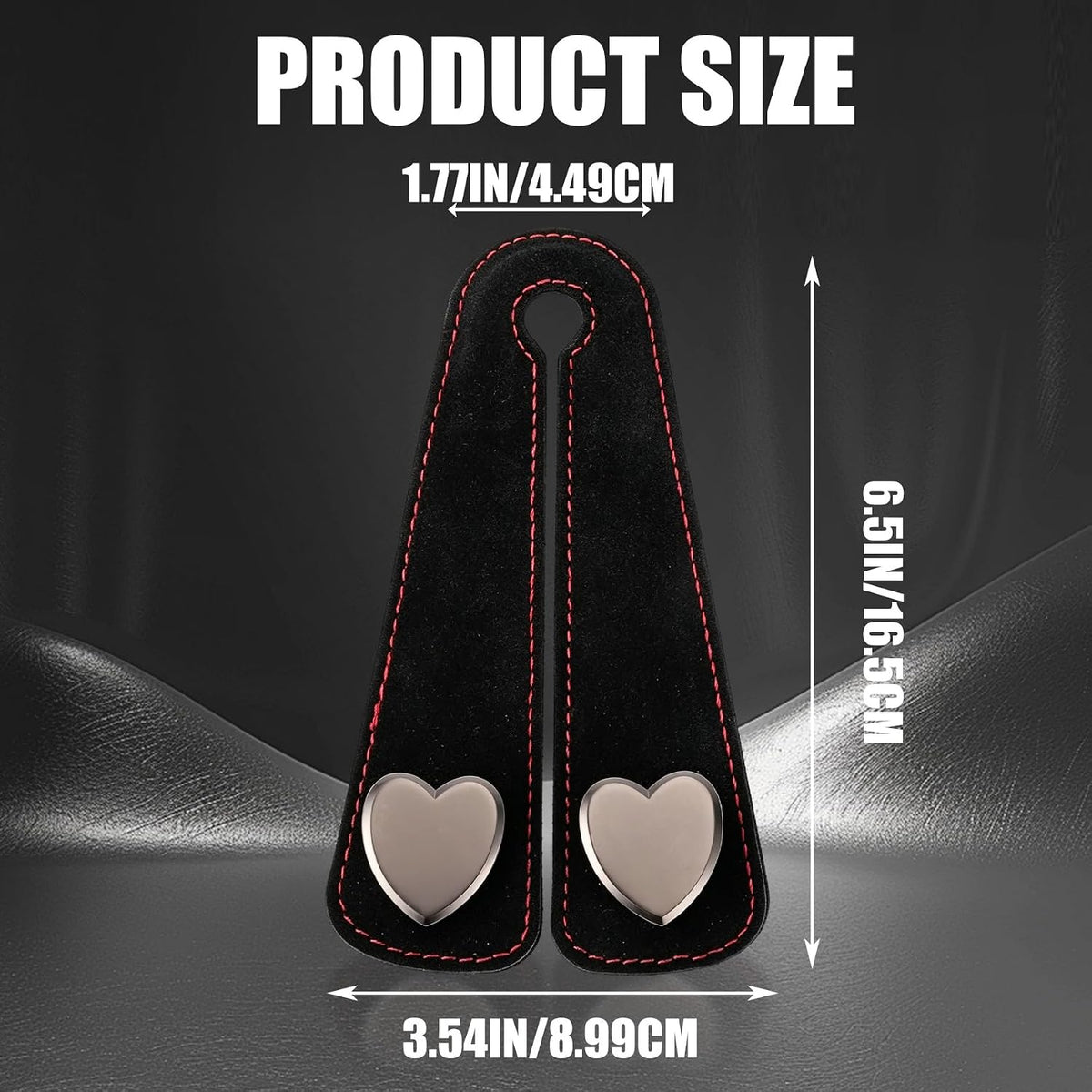 2PCS Car Seat Headrest Hook, Car Purse Holder, Suede Heart-Shaped Double Hooks Headrest Organizer, Heavy-Duty Multi-Functional Automotive Back Seat Phone Holder Universal for Most Vehicles