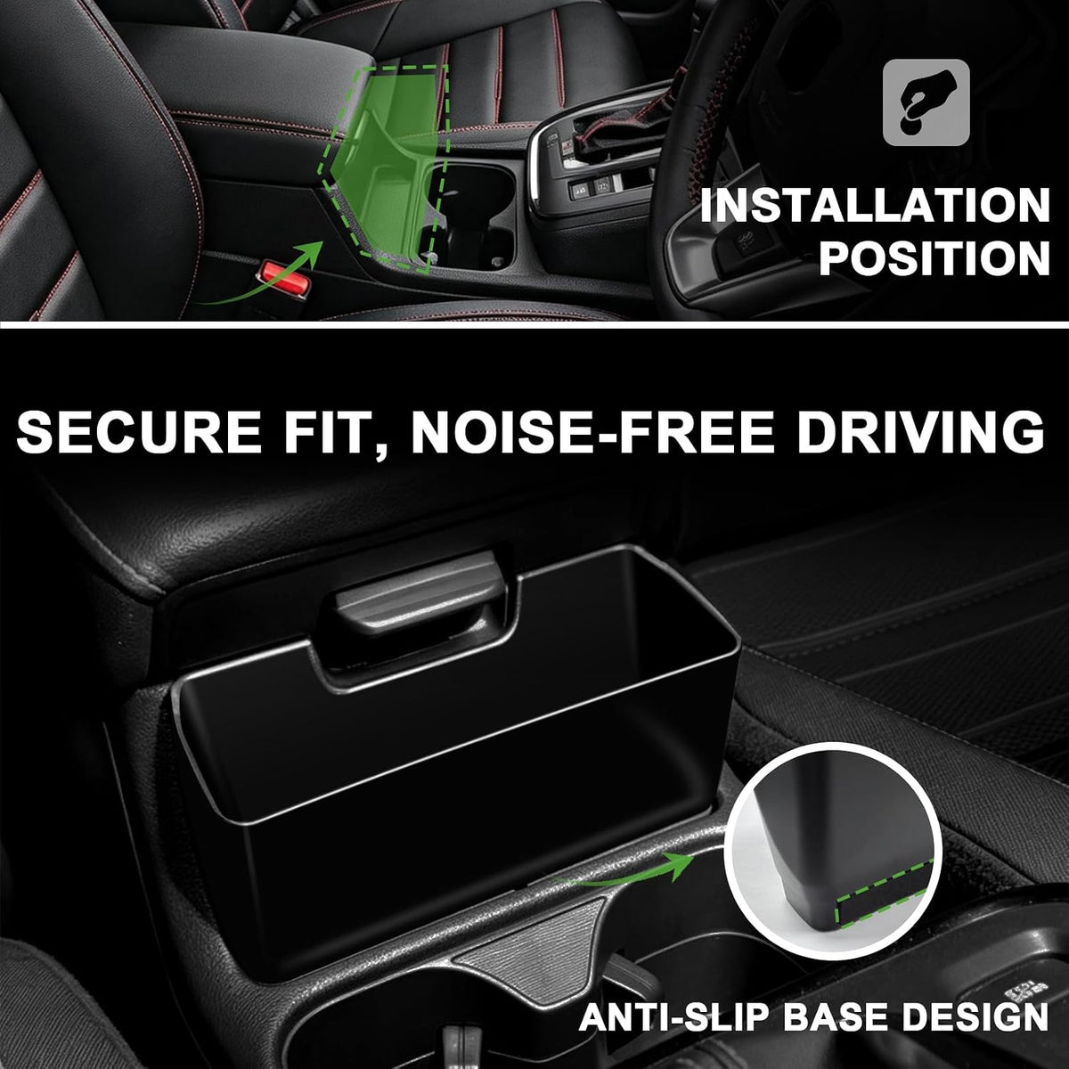Muslogy Front Center Console Organizer for 2023-2026 CR-V CRV(Black Trim)