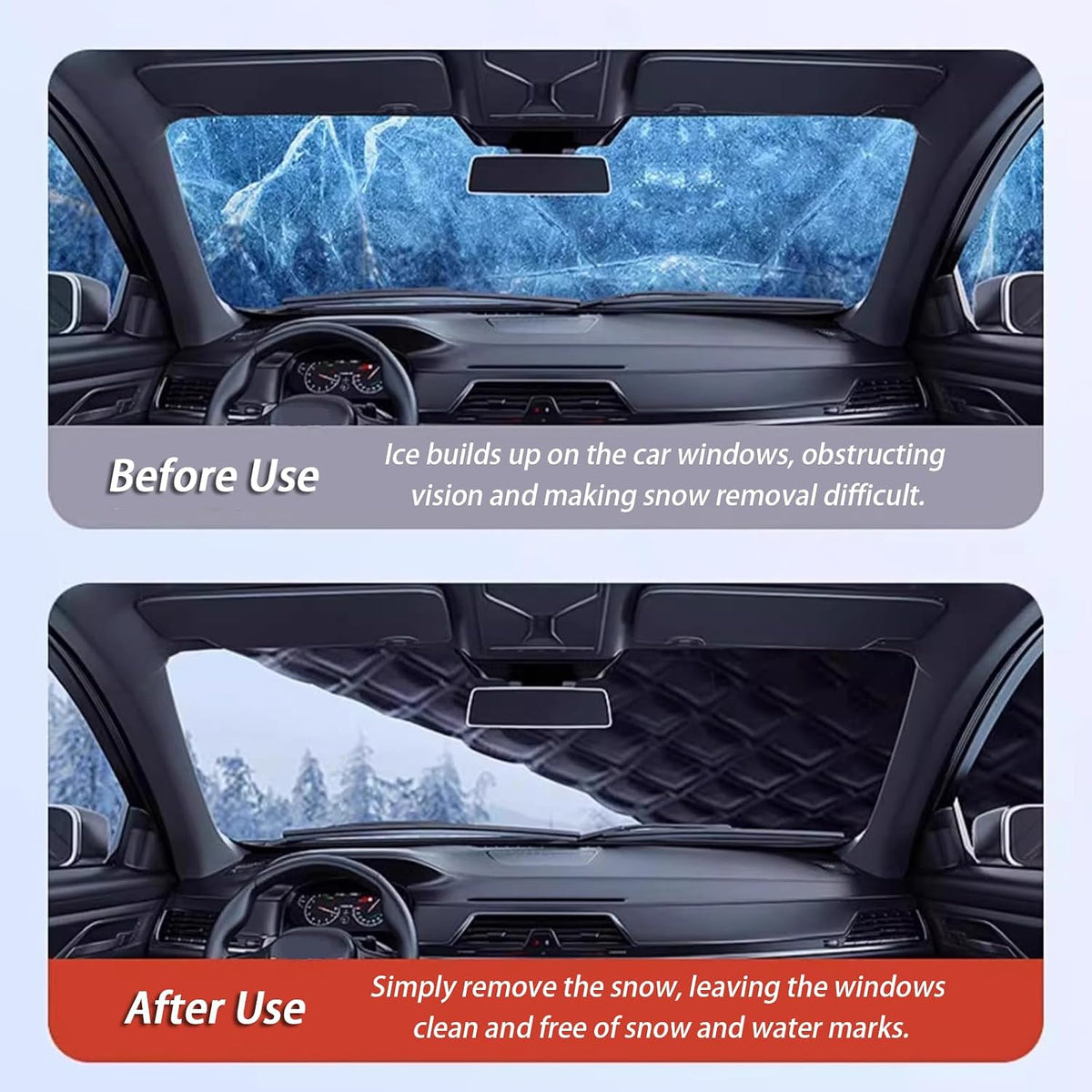Car Windshield Cover for Porsche Macan 2014-2020 2021 2022 2023 2024 2025 2026, Automotive Windshield Snow Covers with Side Window & Rearview Mirror Protector, Windshield Cover for Ice and Snow