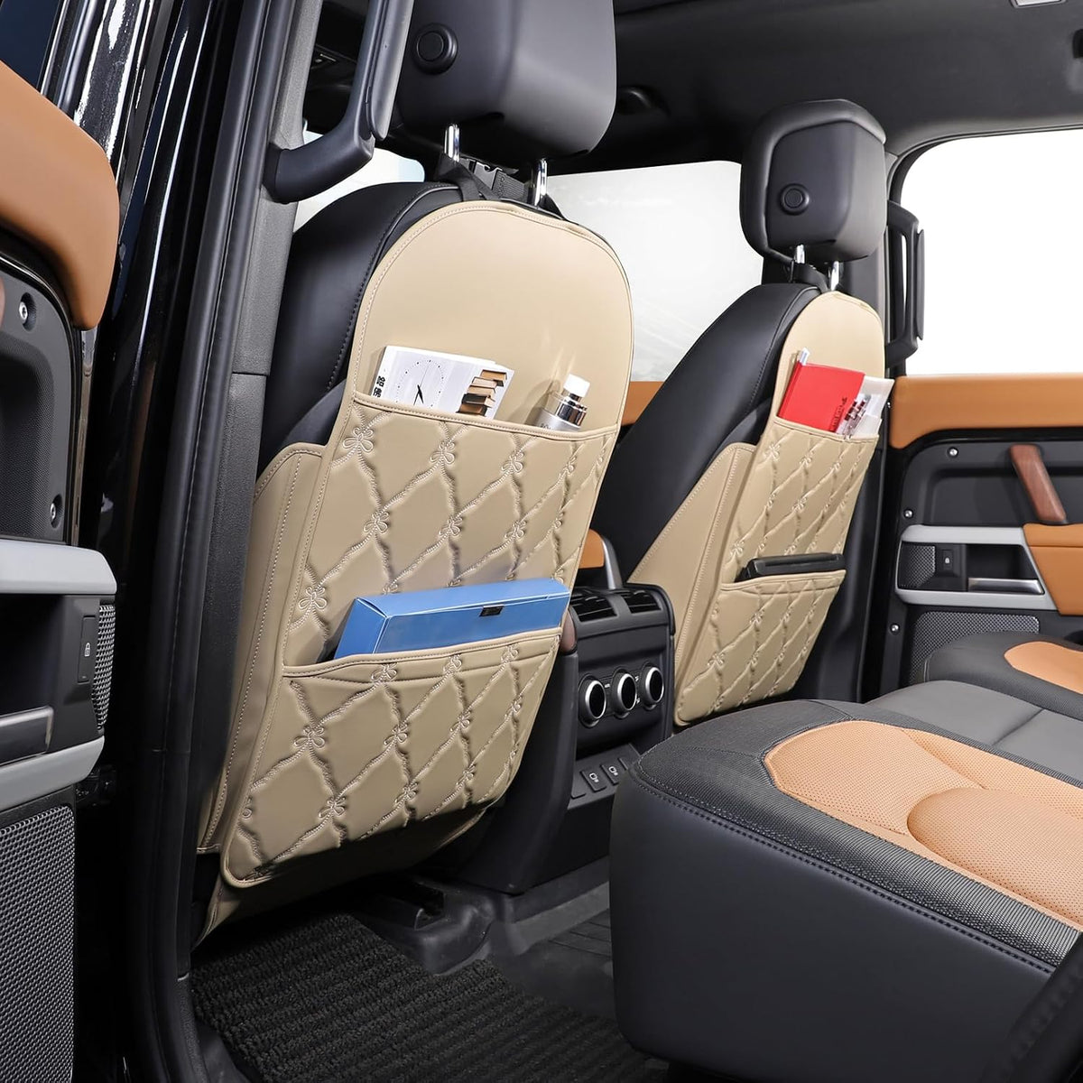 TAIKOO Seat Back Protector w/Dual Pockets,Guards Seats from Kicks & Scuffs