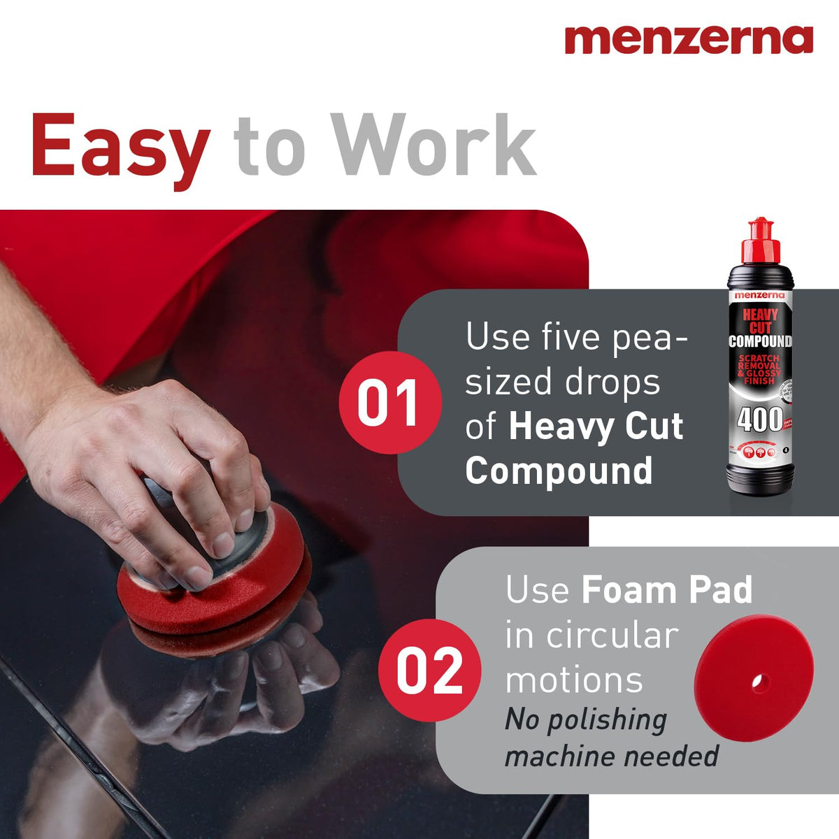 menzerna Heavy Cut Compound 400 Car Polish I Scratch Repair I 8 oz