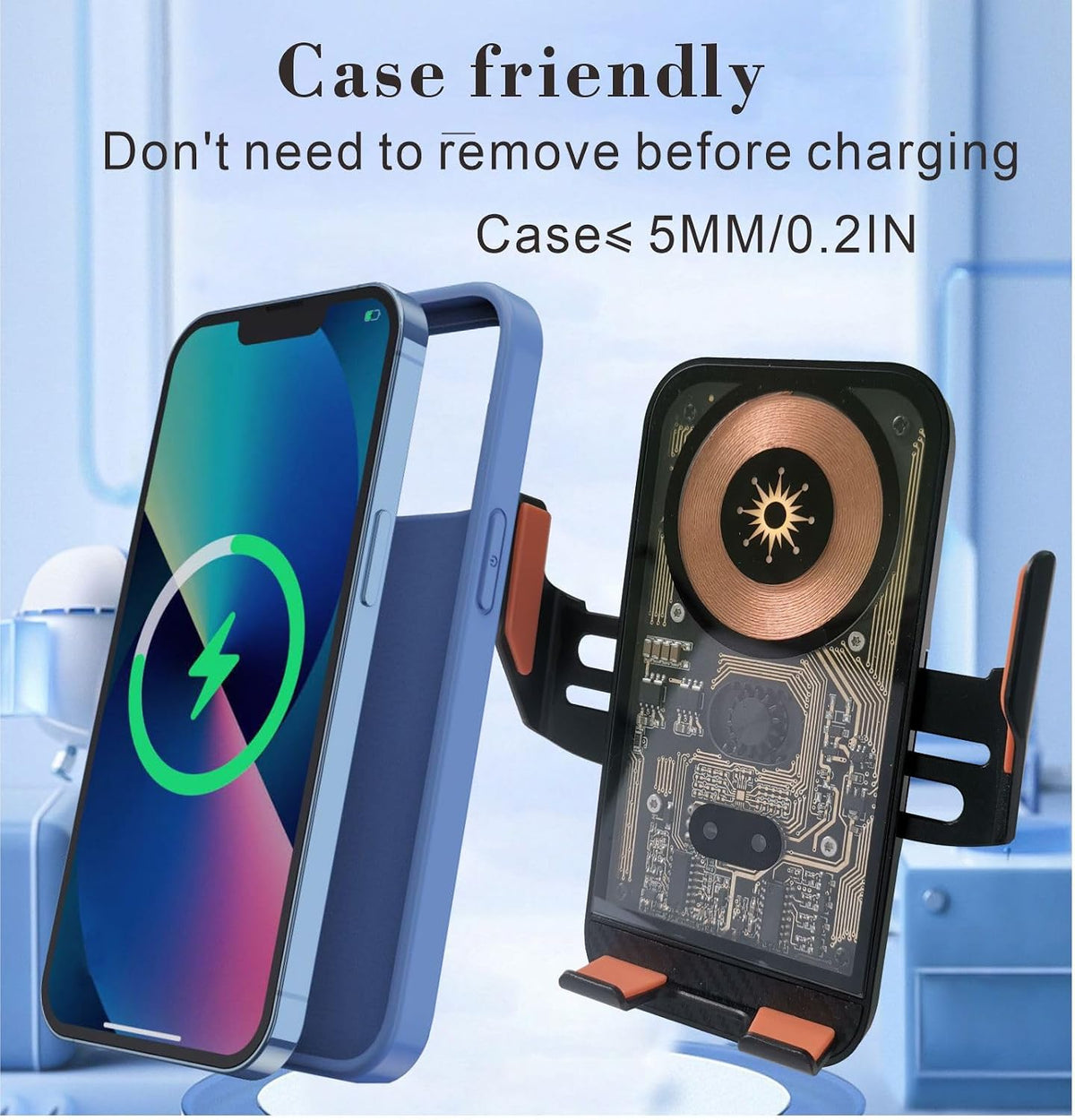 Wireless Car Charger Mount, 15W Fast Charging Auto Clamping Car Charger holder For iPhone/Samsung For IPhone 18 Pro Max 17 16 15 14 13 12 Pro,Samsung Galaxy S26 Ultra S25 S24 Ultra S23 S22 Pixel 11 10