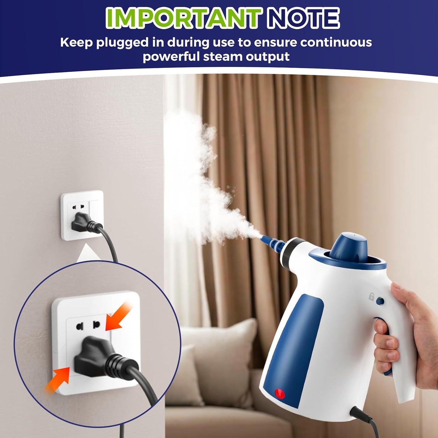 Handheld Steam Cleaner, 230°F Pressurized Steamer with No Water Spitting & Continuous Steam, 350ML Chemical-Free Deep Cleaning for Grease & Grime, 14 Accessories for Grout, Bathroom, Kitchen & Car