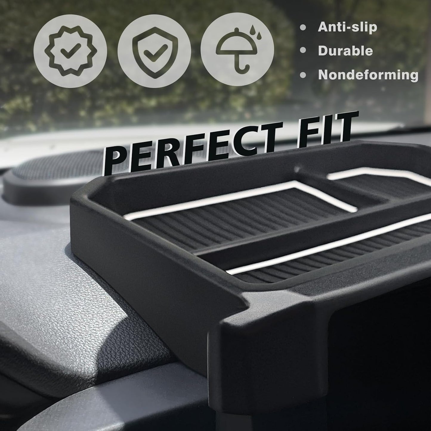 Muslogy Dashboard Storage Box for 2024 2025 2026 Tacoma & 2025 2026 4Runner Accessories Center Console Organizer w/ 8-inch Screen for SR SR5 TRD PreRunner TRD Sport Off-Road Pro Trailhunter (White)