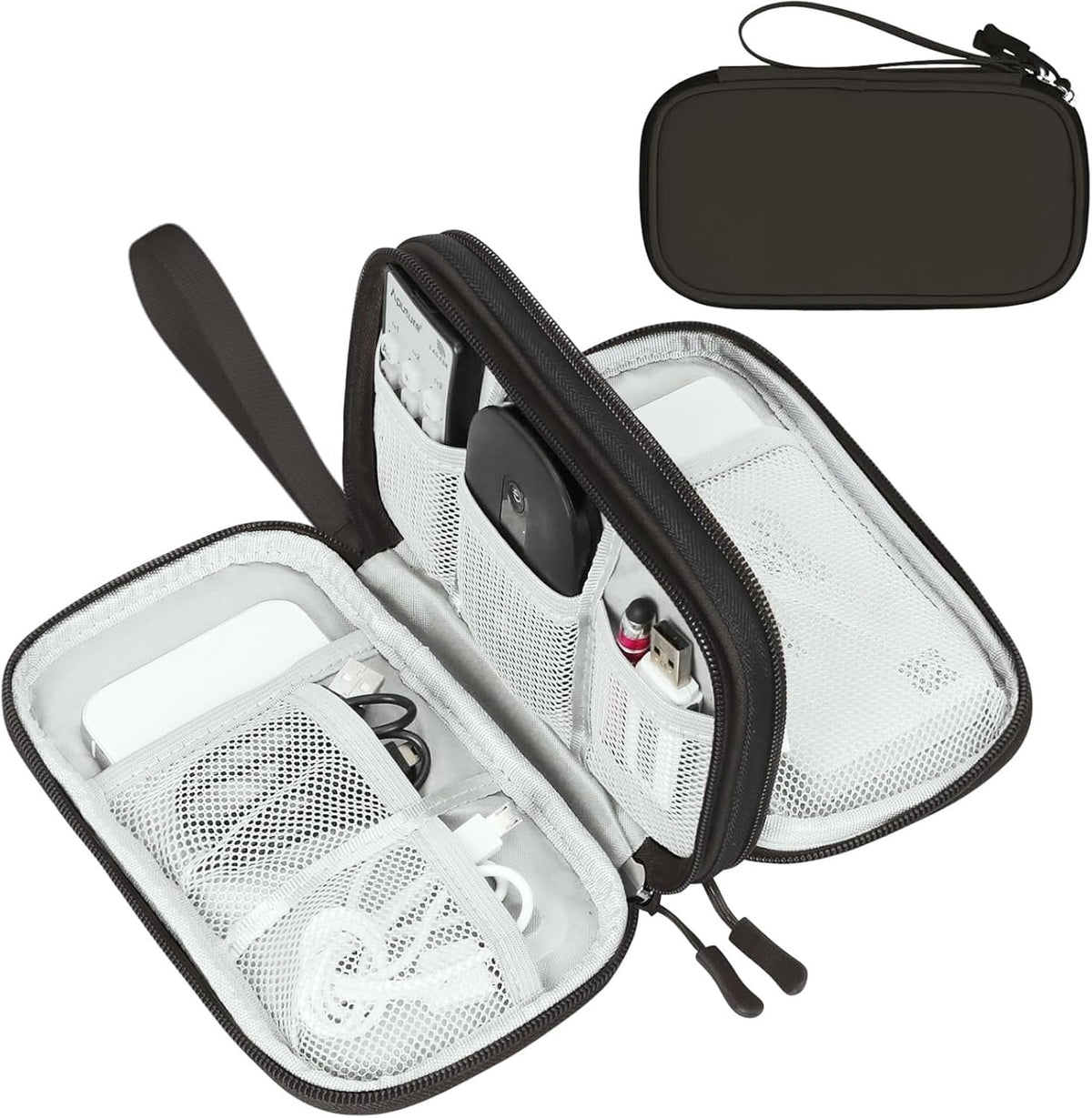 FYY Electronic Organizer, Travel Tech Pouch Bag, Cable Organizer Coffee