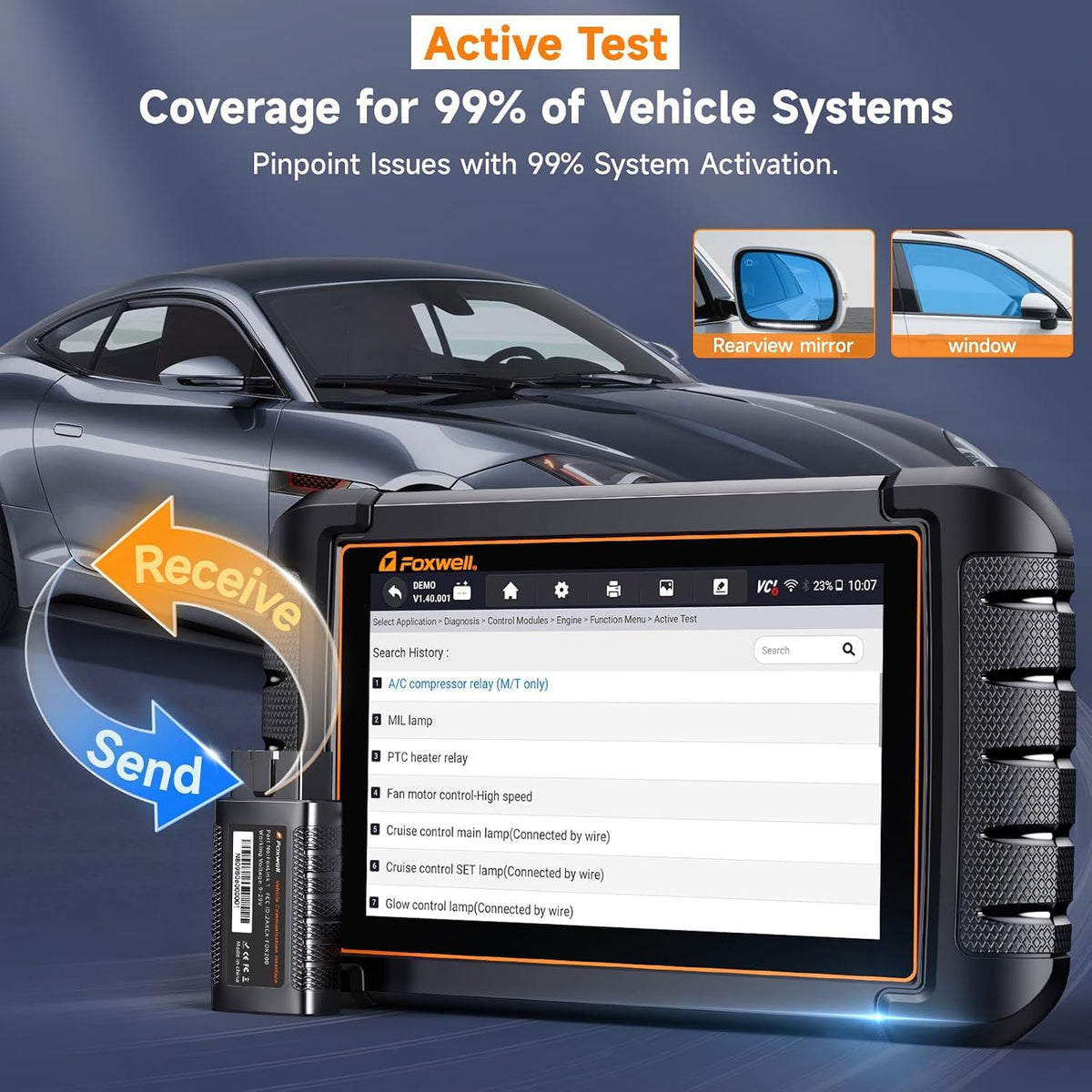2026 FOXWELL Scanner NT809BT OBD2 Scanner Diagnostic Tool with 30+Resets, All System Bidirectional Scan Tool for All Vehicles, CAN-FD, FCA Autoauth, 3-Yr Free Update, AutoVIN, Wireless 65-Foot, Black