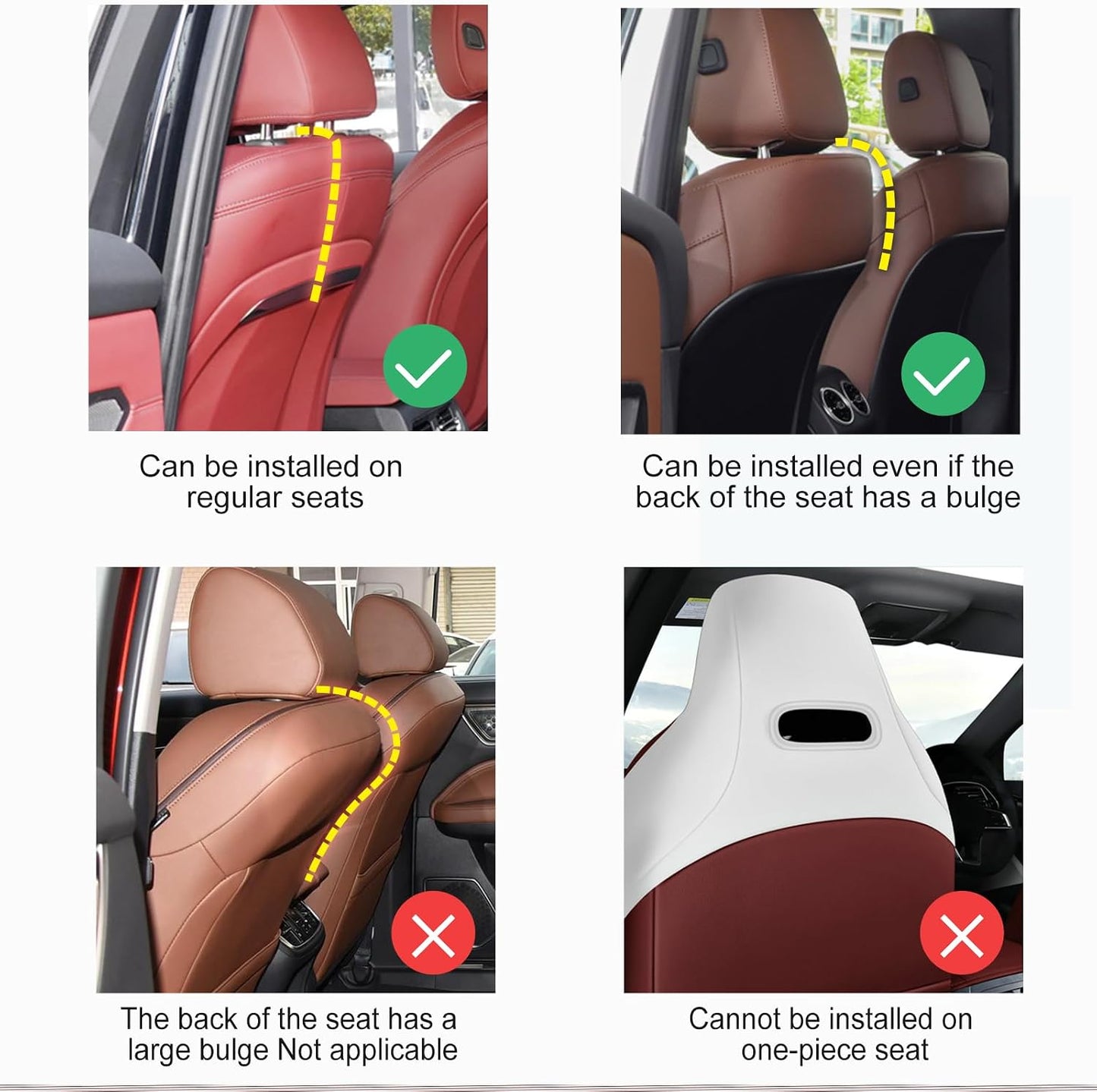 Back Seat Cup Holder for Car – Multifunctional Seat Back Organizer with Drink Holders, Tissue Box Storage & Hooks, Fits Headrest for Auto. Black