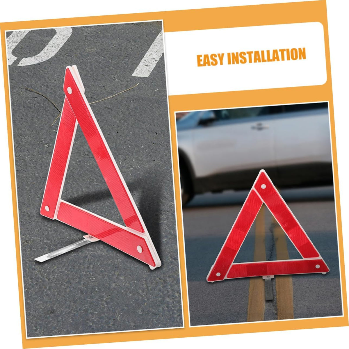 2pcs Emergency Warning Triangle Sign for Roadside Car Vehicle Safety