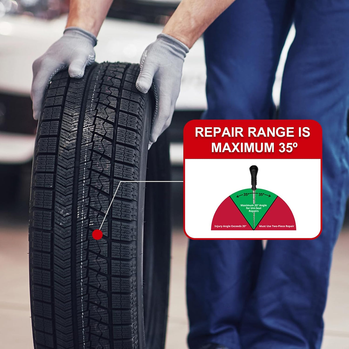 SUNSOUL 24pcs Large Tire Plug Patches, 0.30” x 2” Plug Patches for Tires