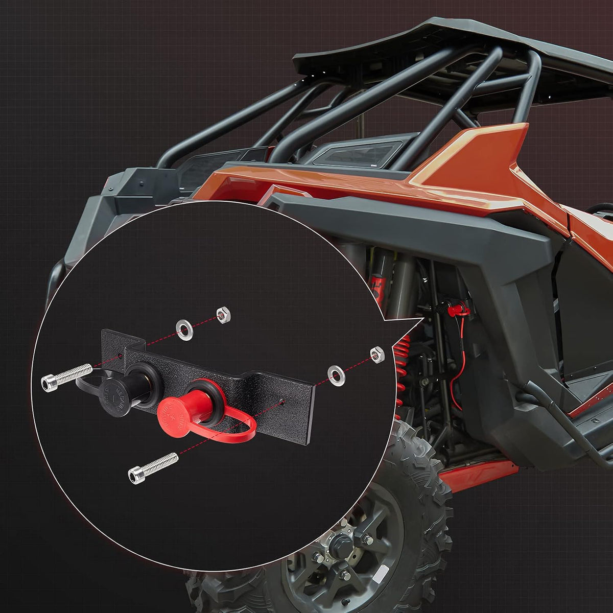 KEMIMOTO UTV Car Battery Jump Post Starter Relocation Kit