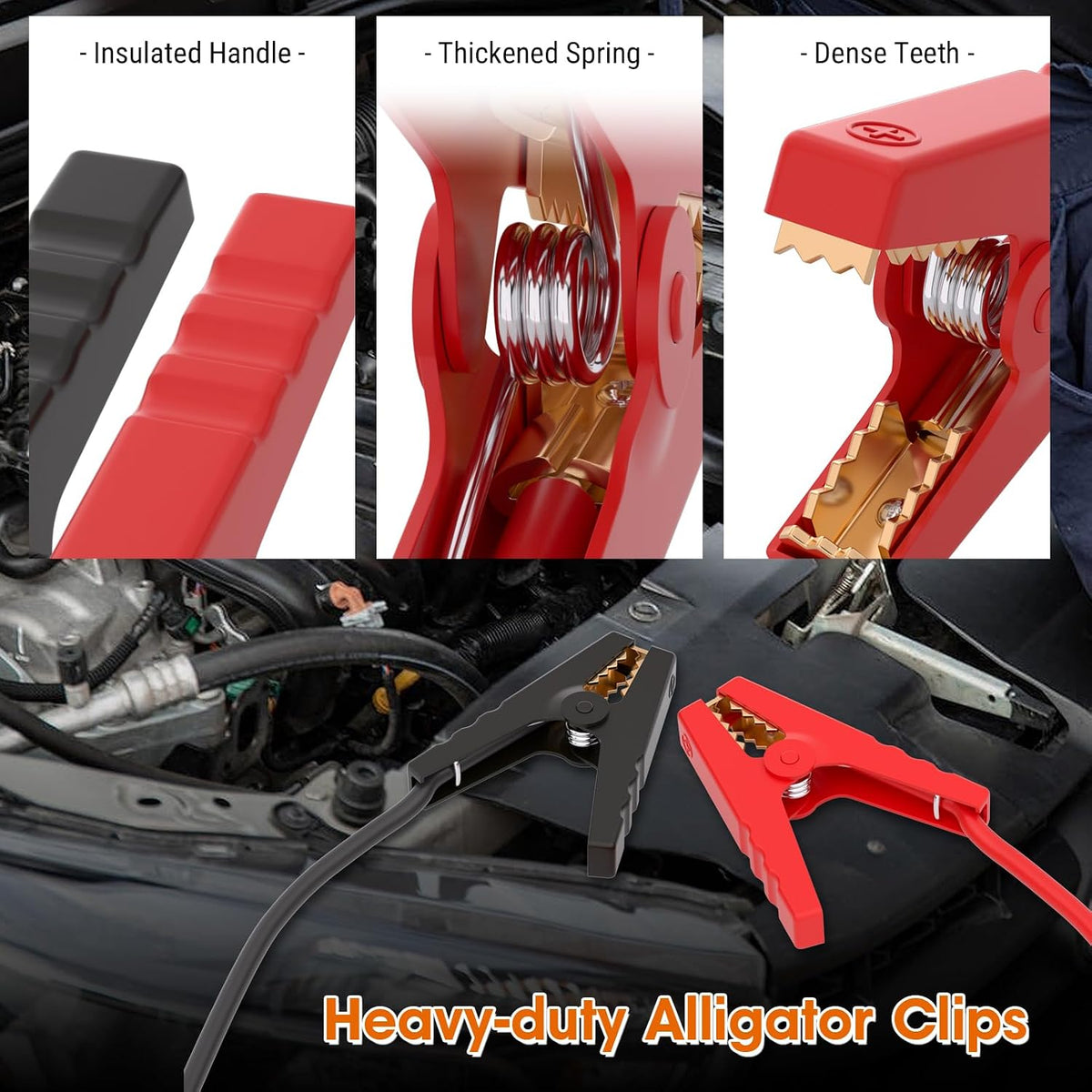 MaySpare Car Jumper Cables with Adapter for DE.Walt 20V Batteries