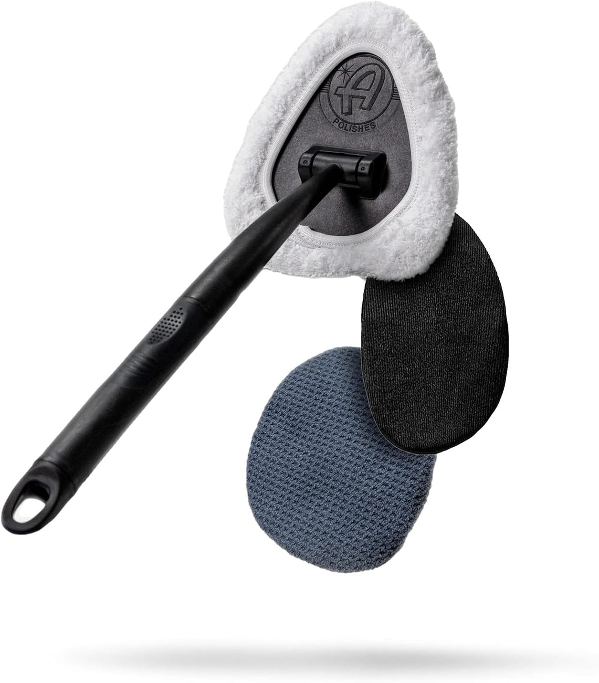 Adam's Polishes Windshield Cleaning Tool - Car Interior Window Glass Wand Accessory with 3 Microfiber Pads & Extendable Handle for Removing Dust, Moisture, Haze, Defrosting, Etc.