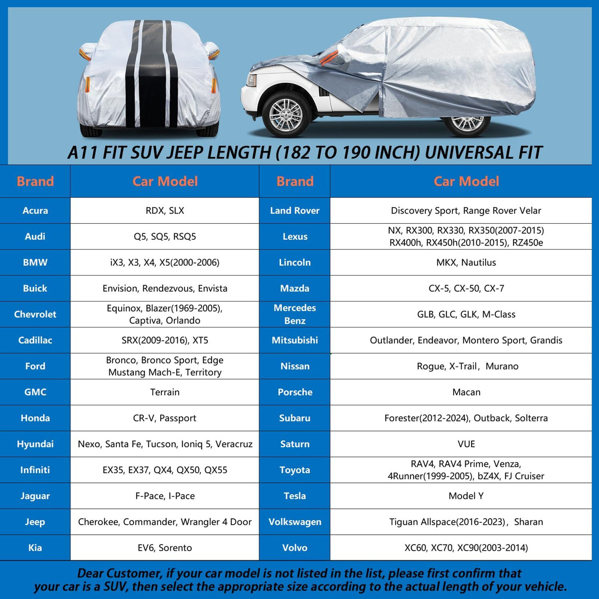 Car Cover Custom Fit for Subaru Forester,Mazda CX-5/CX5, Waterproof All Weather for Automobiles Full Exterior Cover Rain Sun Snow UV Protector.