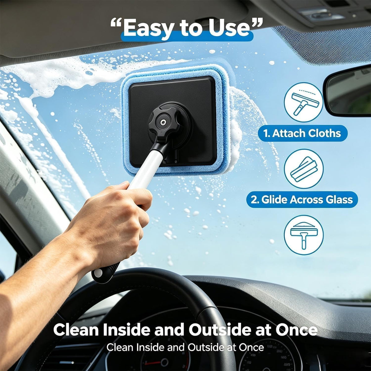 Dual Magnetic Car Windshield Cleaner, Magnetic Automotive (1PC)