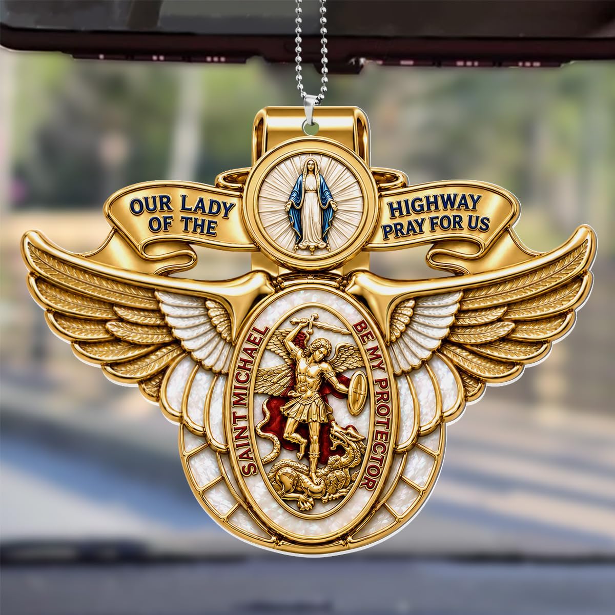 Joymade Car Acrylic Hanging Ornament, Blessed Journey Protector