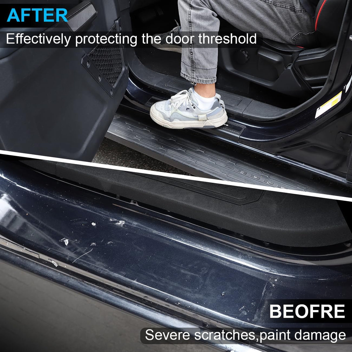 Door Sill Edge Entry Guards Compatible with 2021-2026 Ford Bronco 4 Door