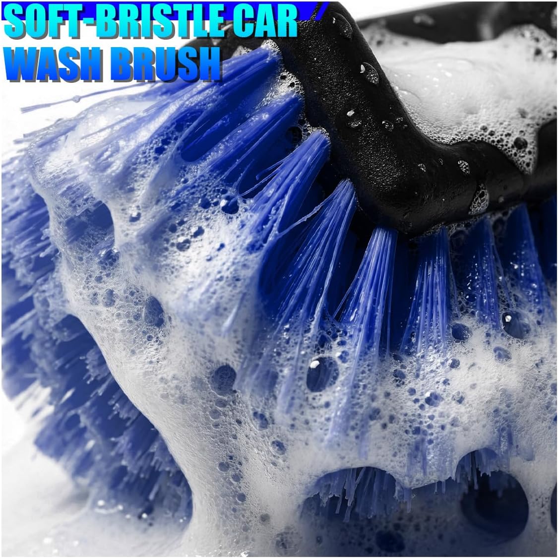 11" Car Wash Brush Head, Soft Bristle Auto Cleaning Brush (Blue)
