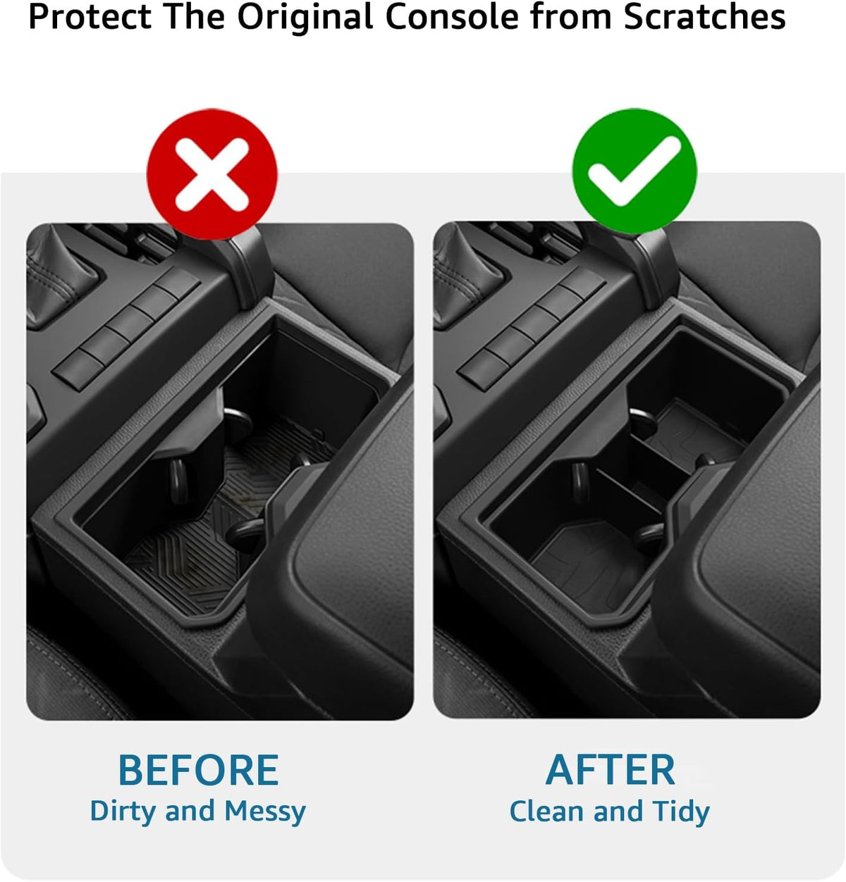 Center Console Cup Holder Inset for Toyota Tacoma Gen 4th 2026 2025 2024 Interior Accessories Front & Rear Car Drink Holder Organizer Protector(2PCS)