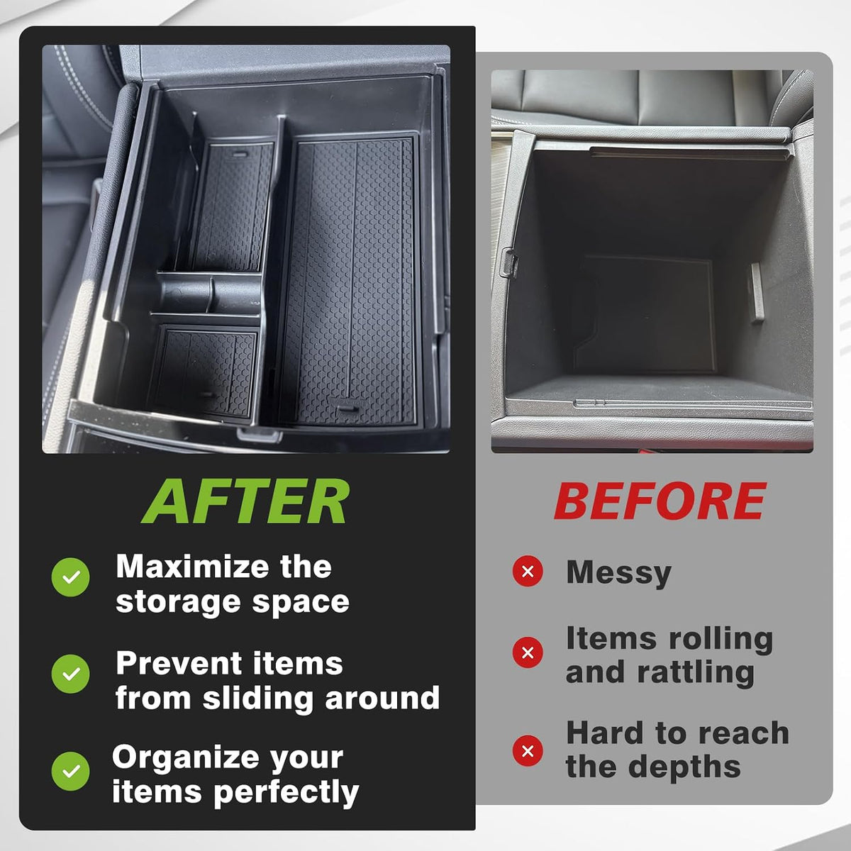 Muslogy Console Organizer for 2024+ GMC Acadia&Chevy Traverse/2025+ Enclave