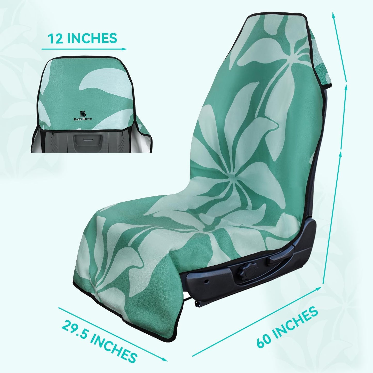 Booty Barrier 4.0 Waterproof Car Seat Cover for Sweat – Post-Workout Seat Protector for Runners, Gym, Beach & Sports – Washable, Eco-Friendly (Recycled Fabric)