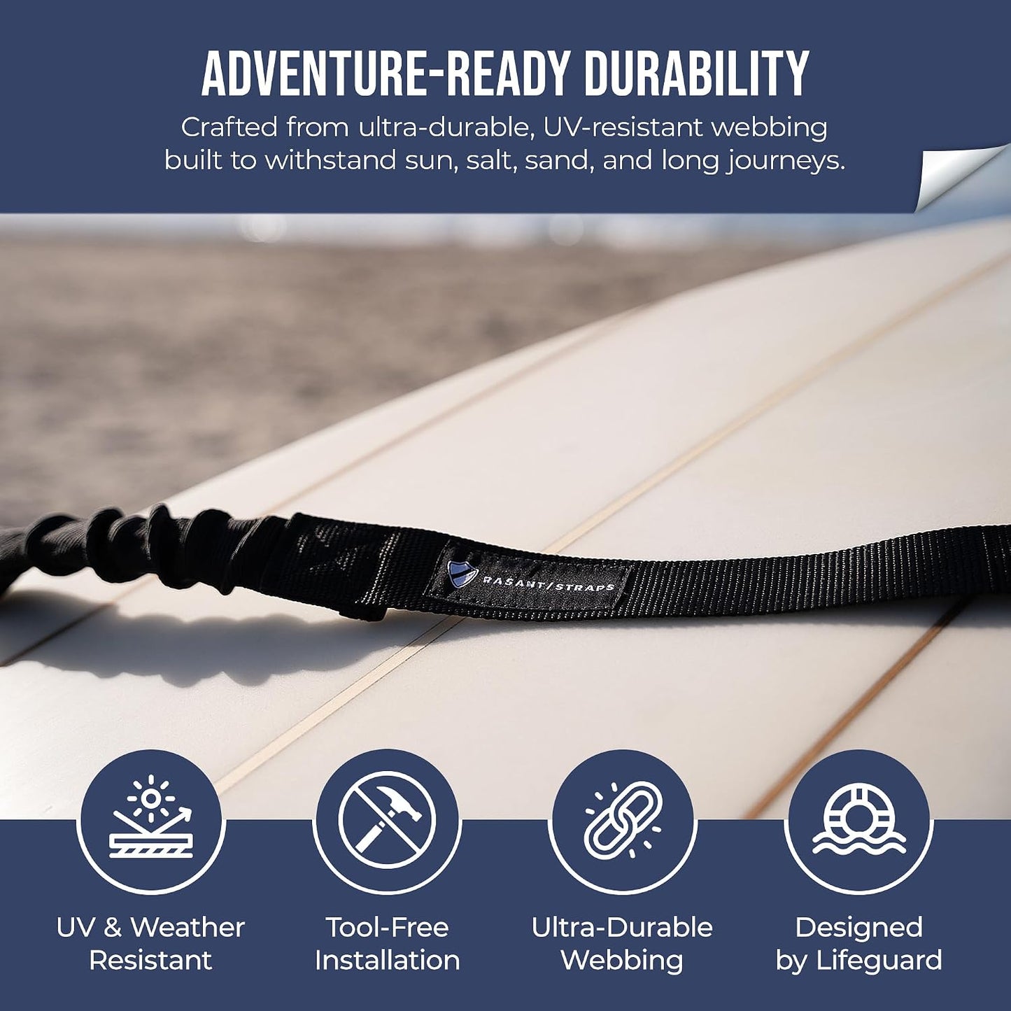 T-Pull Quick-Release Tie-Down Strap (2 Straps Included) – Fast, One-Handed Strap System for Surfboards, Paddleboards, Kayaks & Roof Racks – Ultra-Durable, Easy to Use, No Knots or Hassle