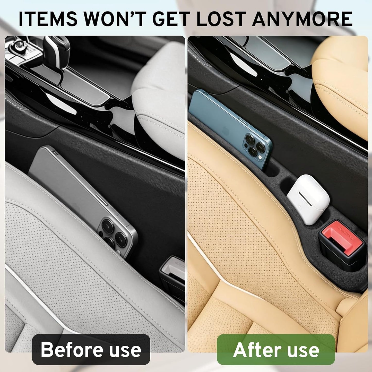 Car Seat Gap Filler Organizer for Honda Civic Accord 2026 2025 2024-2000 Plug with Storage Slot Strip No-Drop Seat Side Gap with Phone Holder - 2 Pack