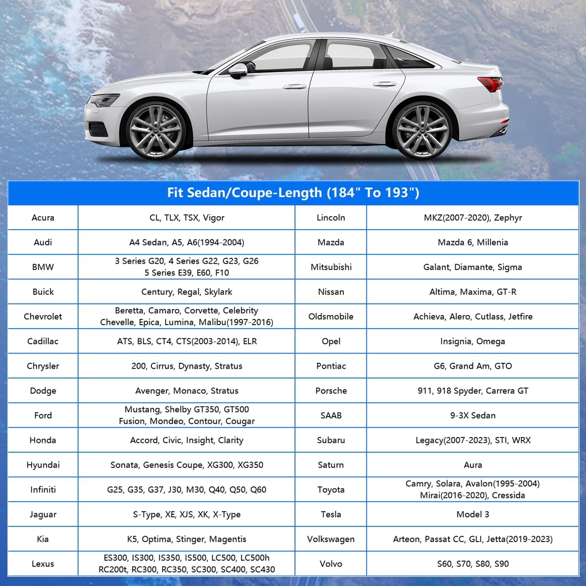 GUNHYI Car Cover for Automobiles All Weather Waterproof, Universal Fit Sedan Chevrolet Corvette, Ford Fusion, Kia Stinger, Nissan Maxima, Buick Regal, Subaru Legacy, Honda Accord etc.