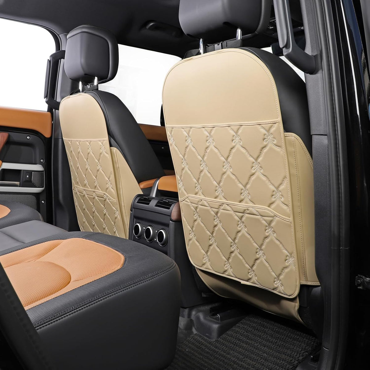 TAIKOO Seat Back Protector w/Dual Pockets,Guards Seats from Kicks & Scuffs