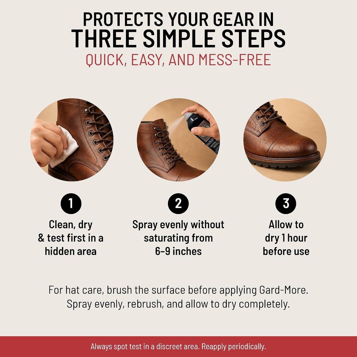 Gard-More Water & Stain Repellent | Leather & Suede Protector Spray | Shoe Waterproof Spray | Heavy Duty Fabric Protector for Leather Boots, Hats, Jackets & UGGs | Won't Darken or Yellow | Made in USA