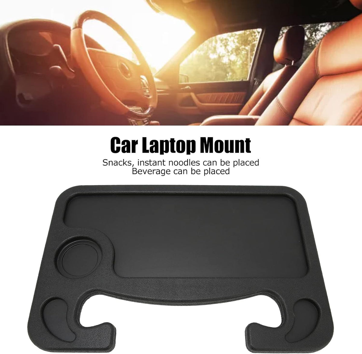 Car Steering Wheel Desk Food Eating Table for Car Steering Wheel Tray for Constant Travelers, Tablet Pad Notebook Car Travel Table, Multi Purpose Tray Fits Most Vehicles Steering Wheels