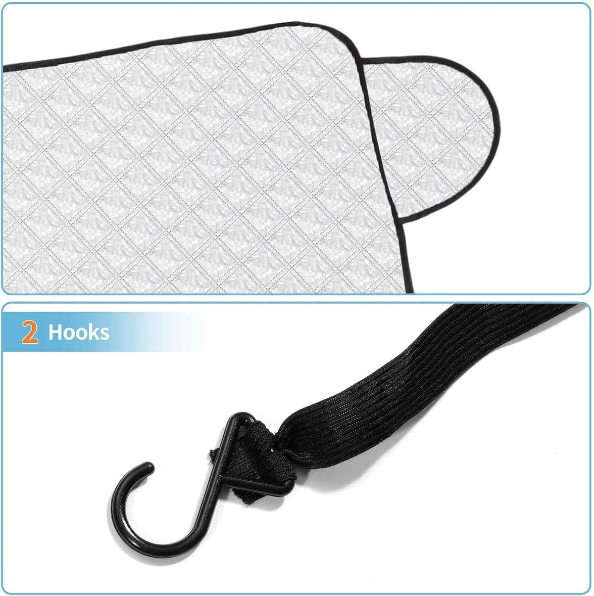 Car Windshield Snow Ice Cover with Side Mirror and Hook Magnetic Windshield Cover for Ice and SnowCar Windshield Sun Shade Foldable Fit for Large SUV/Pickup/Truck/MPV (63" x 46")