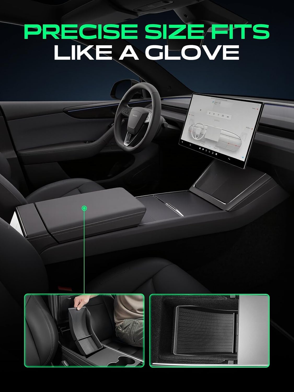 YHTAUTO Center Armrest Lower Bottom Organizer Tray for Tesla