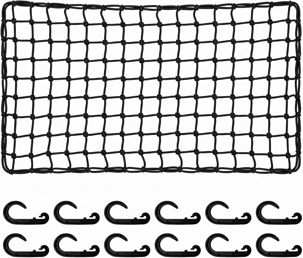 Hitro 22"x38" Bungee Cargo Net with 12 Hooks, Heavy Duty Cargo Netting