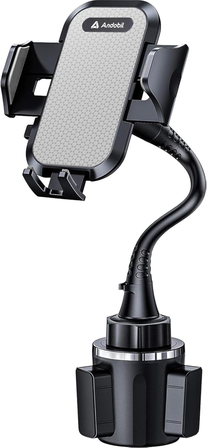 andobil Upgraded, Solidest 15in Cup Phone Holder for Car, Stable & Adjustable, Long Gooseneck Car Phone Holders for Your Car Truck Fit for iPhone 17 Pro Max 16 15 14 13 Pro Max, Grey
