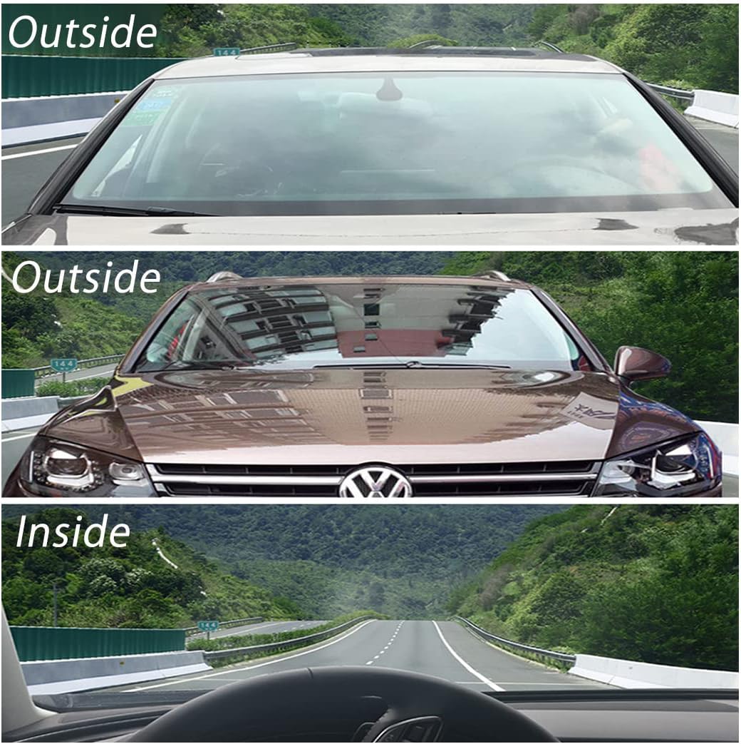 SW 80% VLT Nano Ceramic Car Front Window Film, 99% Anti UV Heat Insulation Sun Blocking Solar Window Tint, Transparent Blue, 20Inch X 10Feet