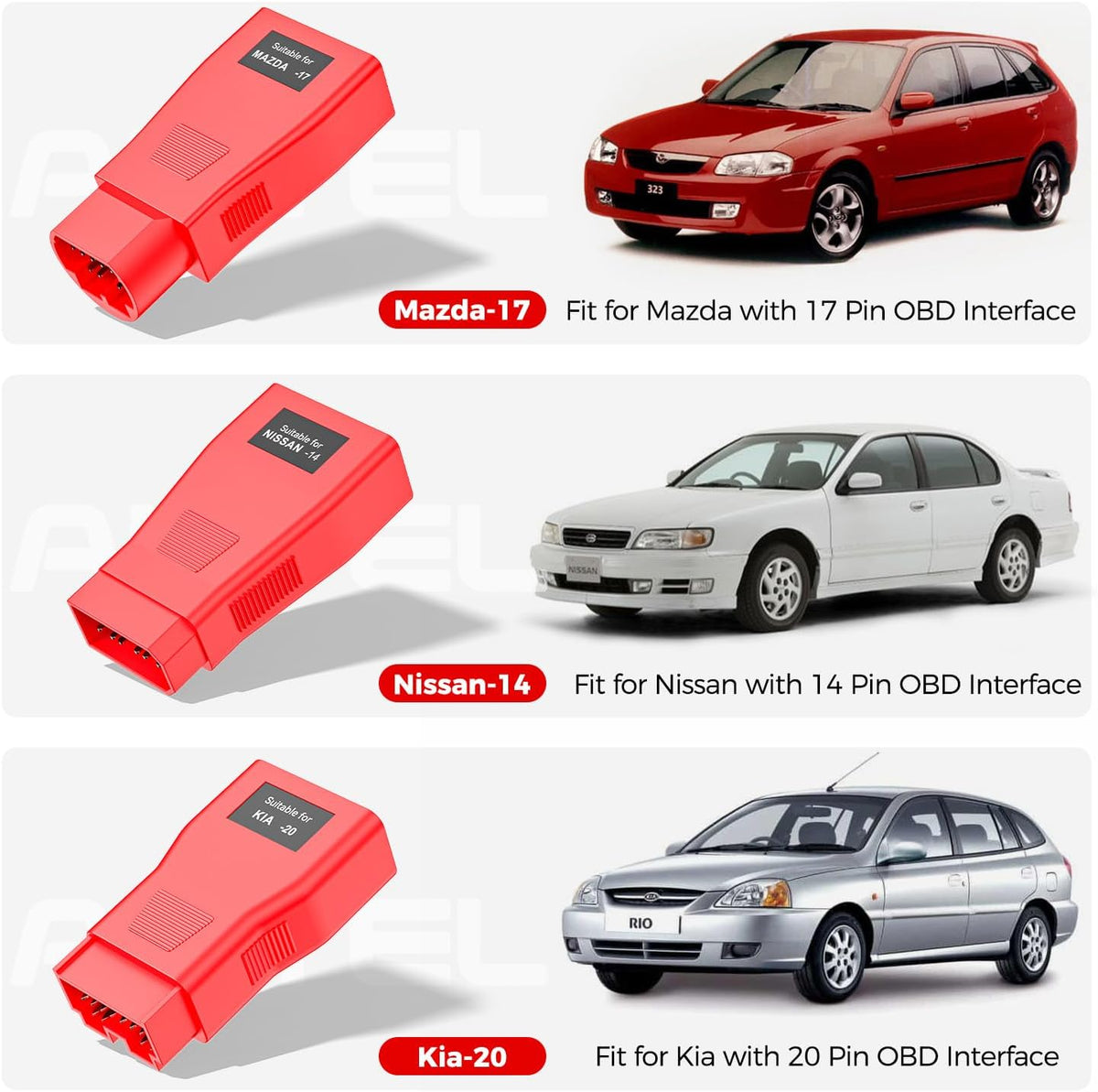 Autel MaxiSys MSOBD2KIT Non-OBDII Adapter, 9PCS Connector for OBD1 Vehicle