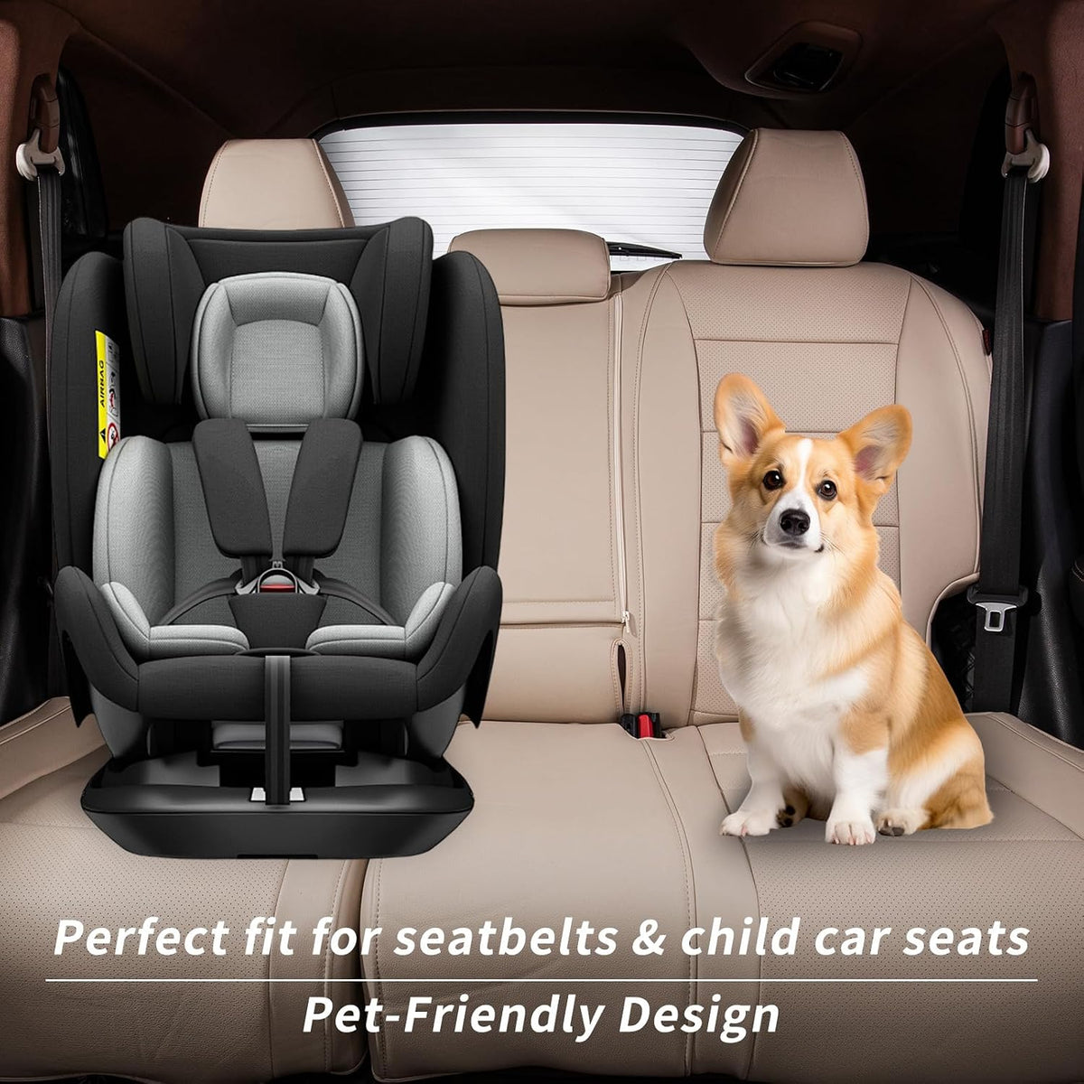 coverdream Custom Seat Covers for 2015-2016 Honda CR-V,Premium Faux Leather Car Seat Cover Set,Full Set Waterproof SUV Seat Protector,Armrest Covers Included (Beige)