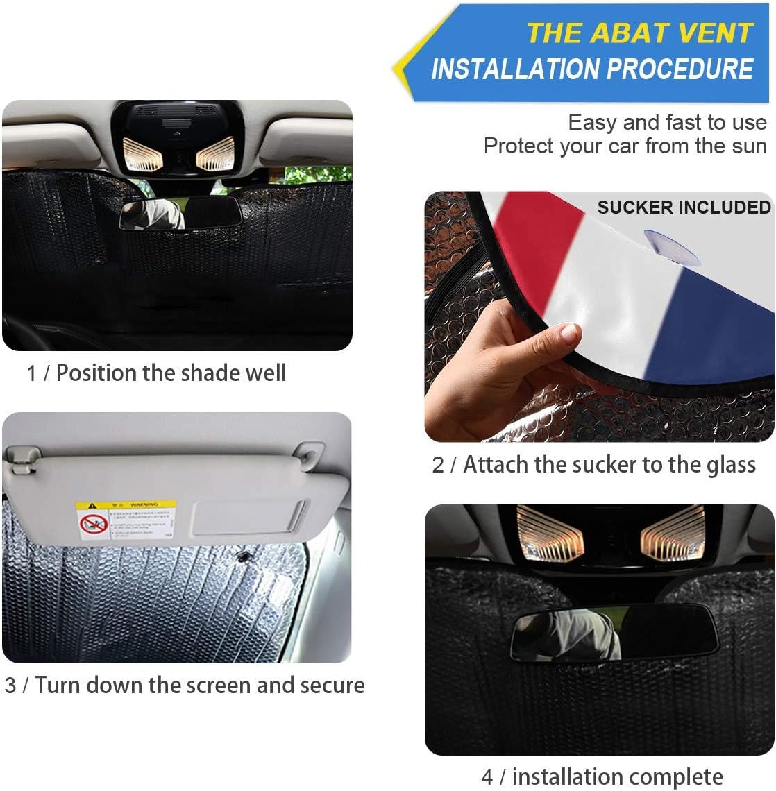 British Flag Union Jack UK Car Windshield Sun Shade Block UV Rays Sun Visor Protector Accordion Folding Sunshade Keep Vehicle Cool&Damage Free, Easy to Use, Fits Windshields of Various Sizes