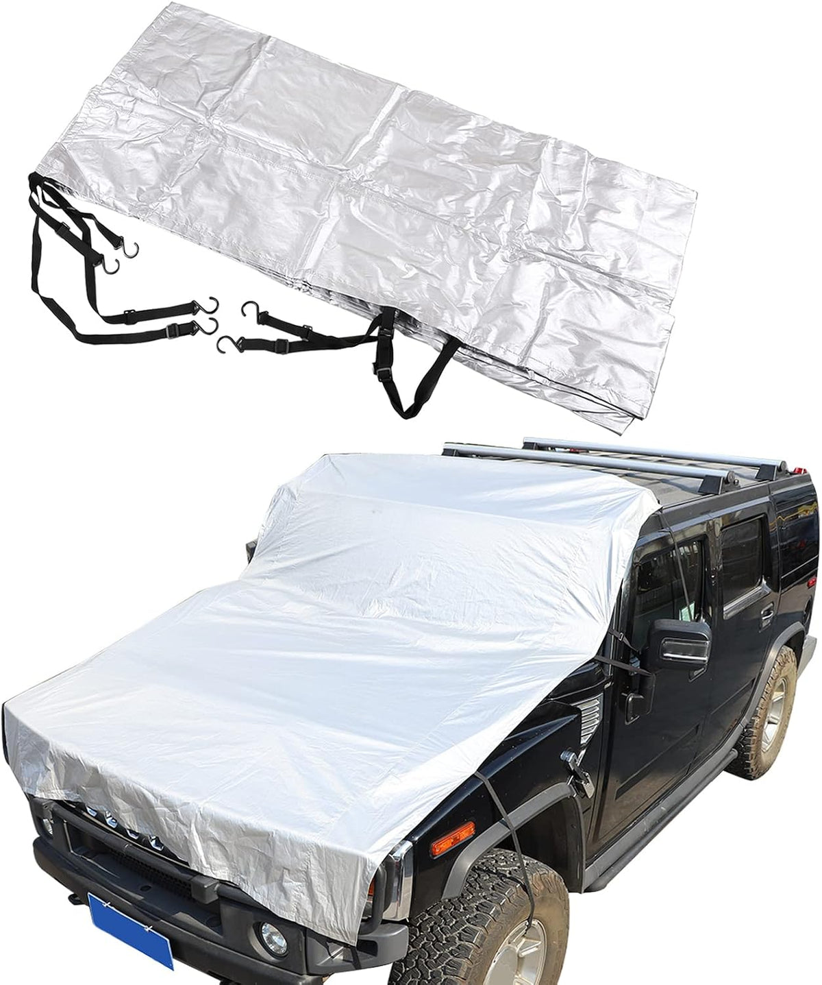 PIUGILH Car Windshield Snow Cover Compatible with Hummer H2 2003-2009/H3 2005-2009,Windshield Snow Ice Cover Sun Cover,All Weather Dustproof Windshield Cover,Protects Windshield from Rain, Sun, Frost
