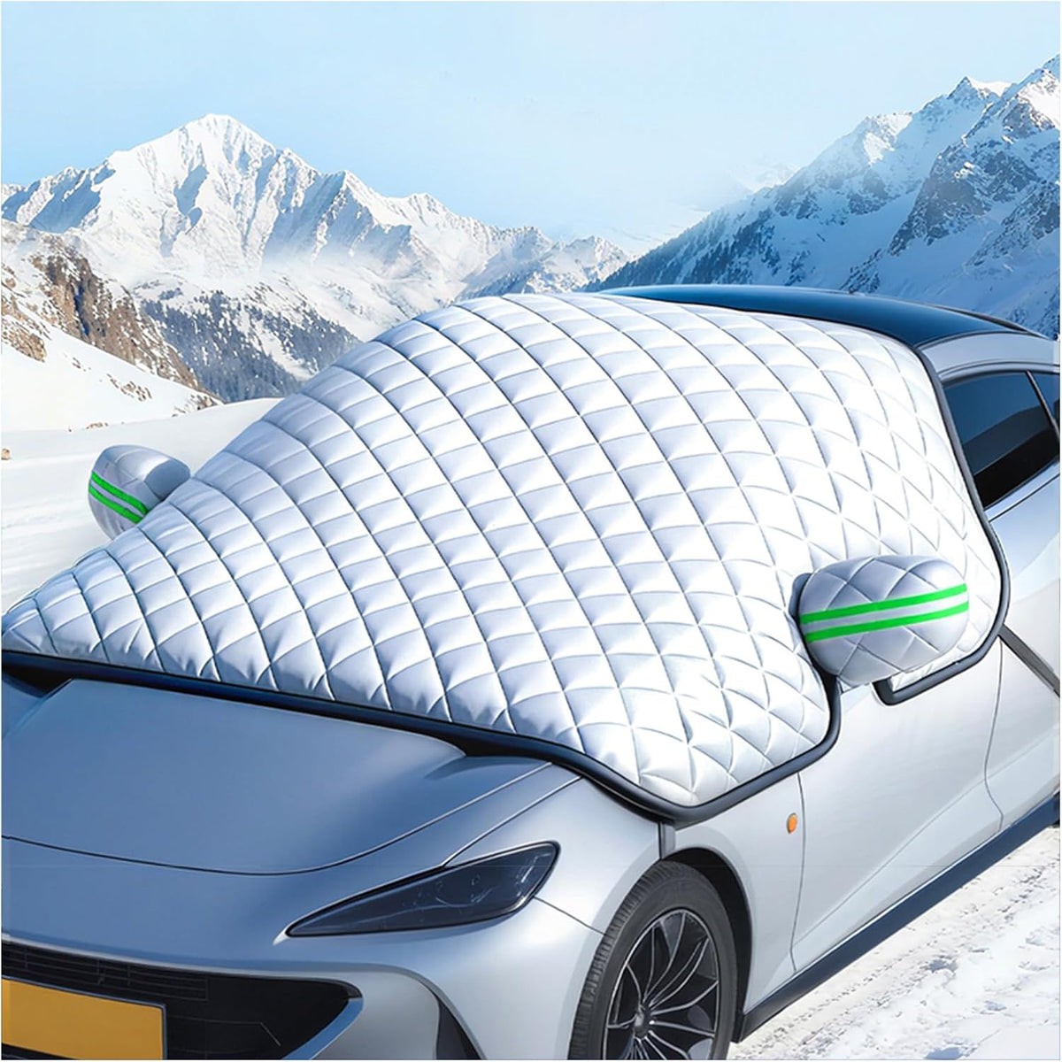 Windshield Cover for Ice and Snow for Dodge Dakota Ram Van Caravan Grand Caravan Rampage Hornet, Windshield Snow Cover with Side Window and Rearview Mirror Protection, Winter Frost Hail Guard