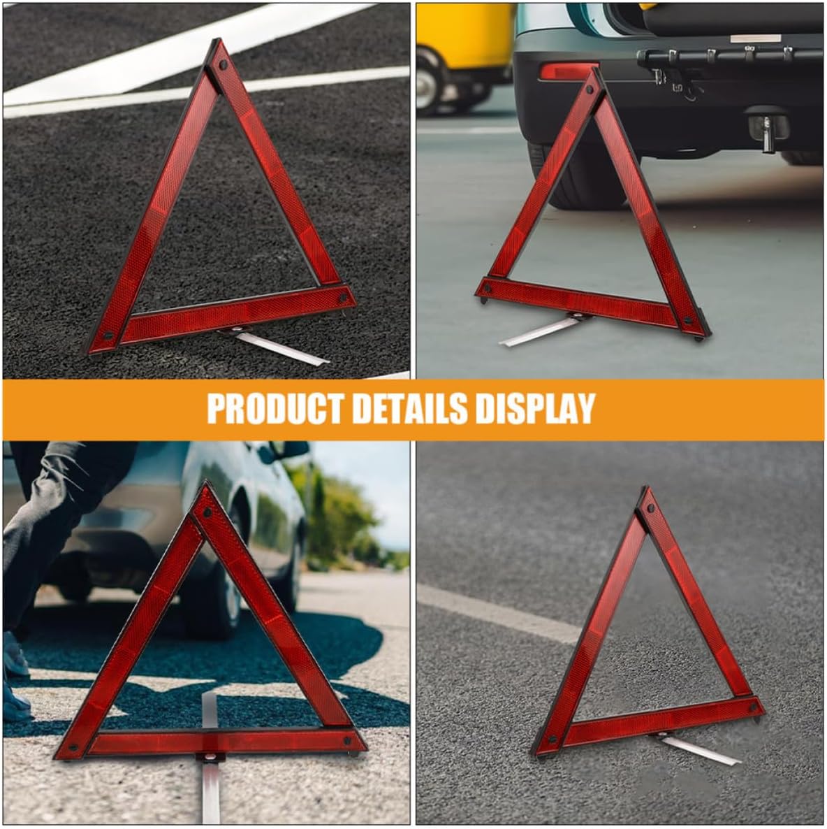 5pcs Foldable Warning Triangle Sign for Car Emergency Roadside Safety