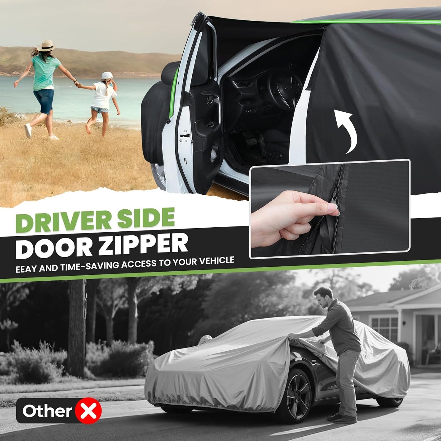 Cartist 420d 100% Waterproof Car Cover for Toyota RAV4 1994-2026 2027, SUV Car Cover for Rav4 CR-V Accessories, with Zipper & Reflective Safety Strips, Oxford Fabric