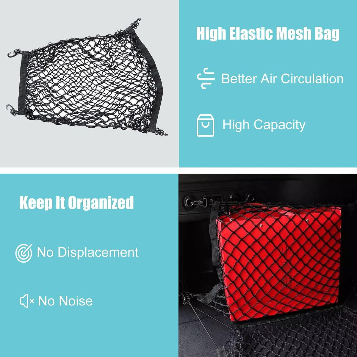 Trunk Cargo Net Organizer Compatible with Subaru Forester Accessories 2PCS